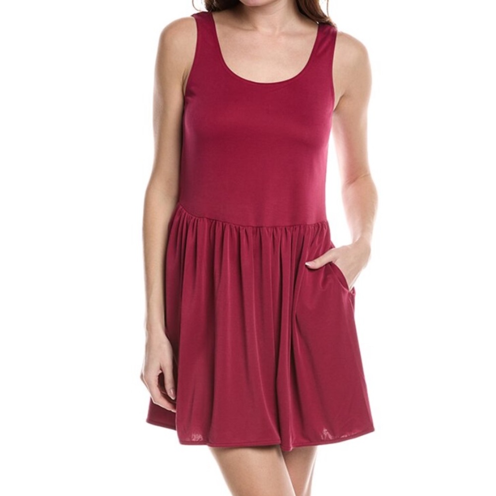 Rebecca Taylor ruched skirt mini tank dress
